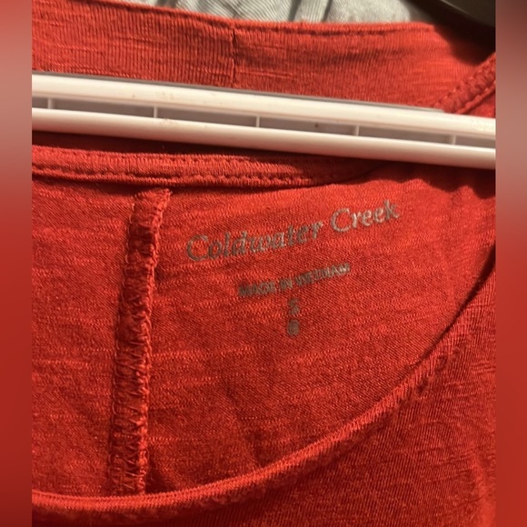 Coldwater Creek long sleeve open cardigan and tank, size small, orange rust - Picture 5 of 5